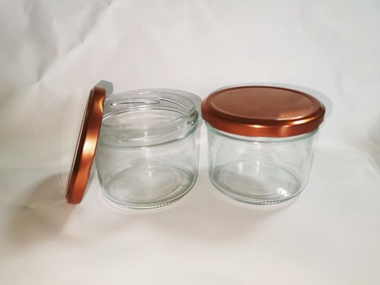ระดับอาหารโปร่งใสสูง กระป๋องแก้วคาวิอาร์มาตรฐาน 8OZ 240ml มีฝาโลหะ