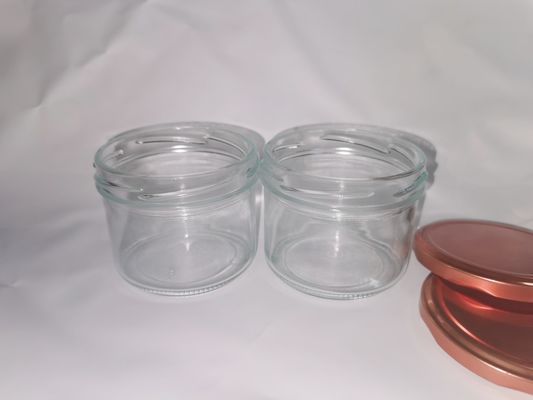 ระดับอาหารโปร่งใสสูง กระป๋องแก้วคาวิอาร์มาตรฐาน 8OZ 240ml มีฝาโลหะ