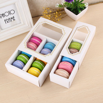 กล่องบรรจุอาหารแมคการอนส่วนบุคคล พร้อมหน้าต่างใส 15.7x12.8x5.8cm