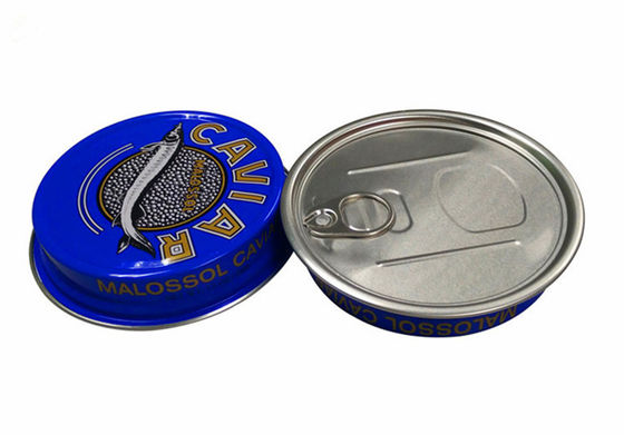 3.5oz 7oz แหวนดึงถังบรรจุเคฟิอาร์, อลูมิเนียมเคฟิอาร์กล่องกระปุก