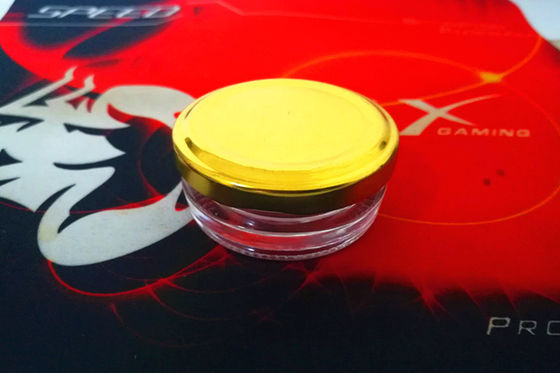 ขายปลีก ขนาดสูงโปร่ง 0.5 oz 15-20 กรัม กระป๋องแก้ว caviar ด้วยฝาโลหะในสีที่แตกต่างกัน
