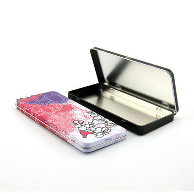 Eco Friendly Custom Recycled Small Metal Box Hinged Lid สําหรับแปรงคิ้วตา