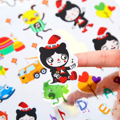 เด็ก การ์ตูนสติ๊กเกอร์ รางวัล Die Cut ด้วยเลเซอร์เงิน Stamping