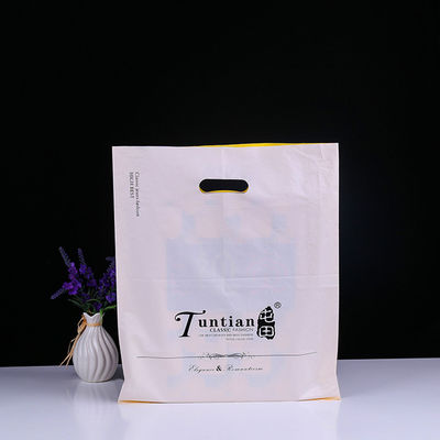 50 ไมครอน Ldpe ตัดตายกระเป๋าจับกับโลโก้ที่พิมพ์เพื่อโปรโมชั่น