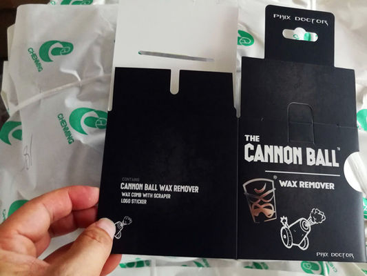 การพิมพ์บอลกระบอกสีดําที่เรียบ Custom กระดาษกล่องบรรจุสําหรับลูกบอลเด็ก