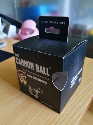 การพิมพ์บอลกระบอกสีดําที่เรียบ Custom กระดาษกล่องบรรจุสําหรับลูกบอลเด็ก